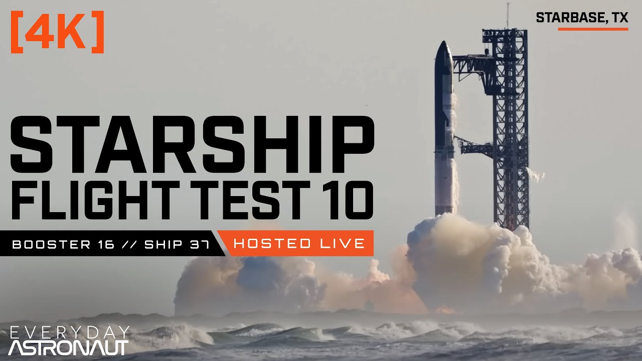 (4K) Regardez le plus grand et le plus puissant lancement de fusées en direct! Starship Flight 10 - YouTube