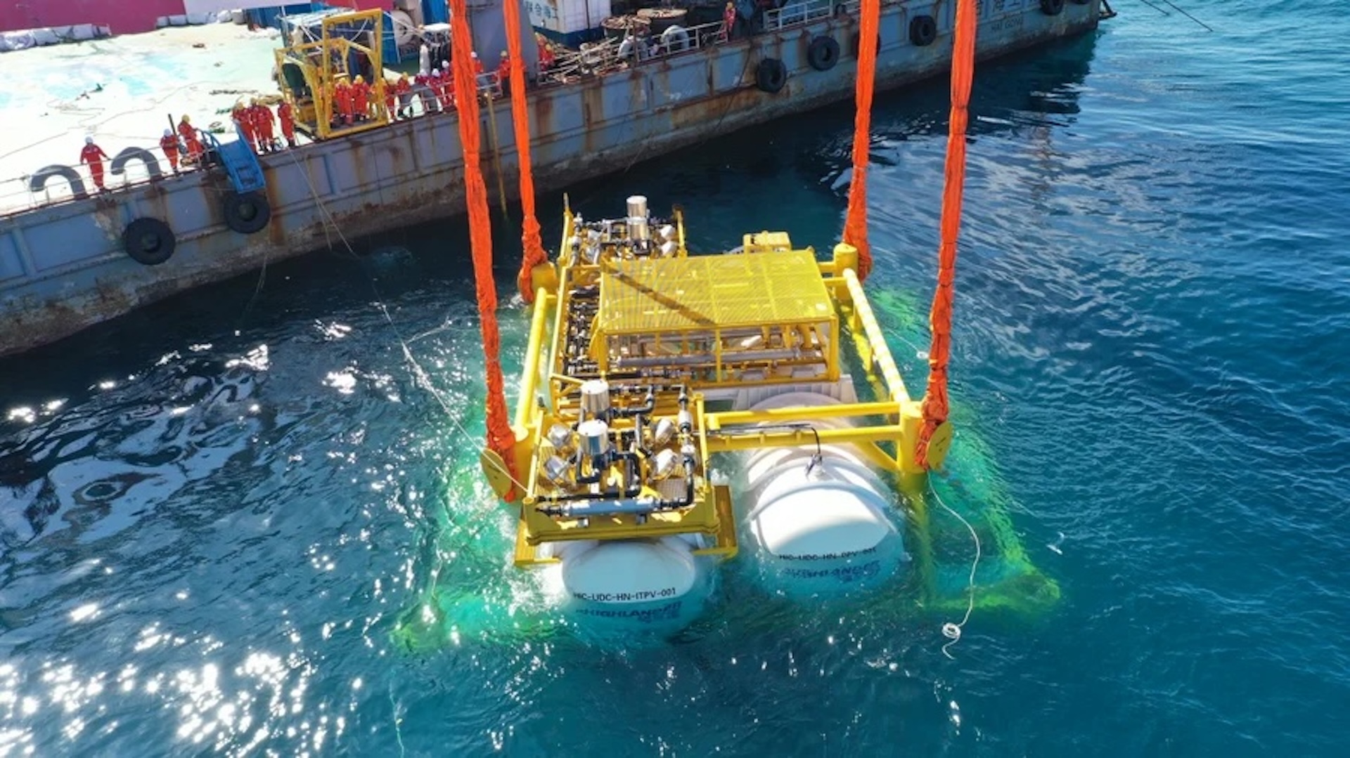 a view of the surface of the underwater data center