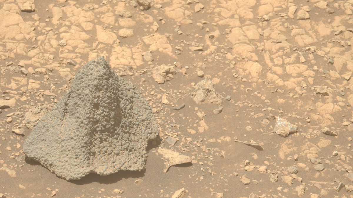 NASA's Perseverance Rover captured this image of a strange rock on Aug. 5, 2025. 
