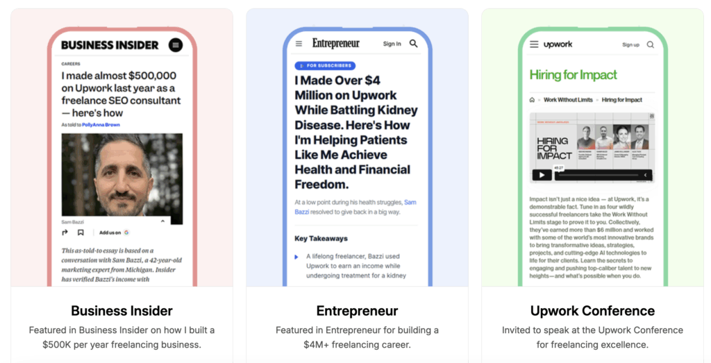 Voici quelques-uns des endroits où j'ai été présenté.