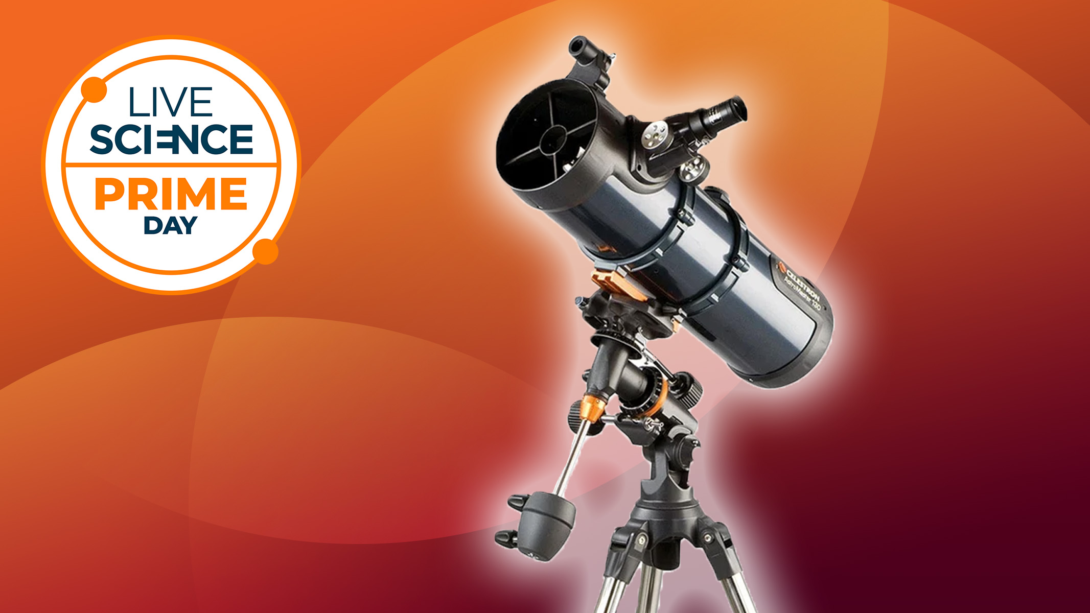 Celestron AstroMaster 130EQ sur fond orange