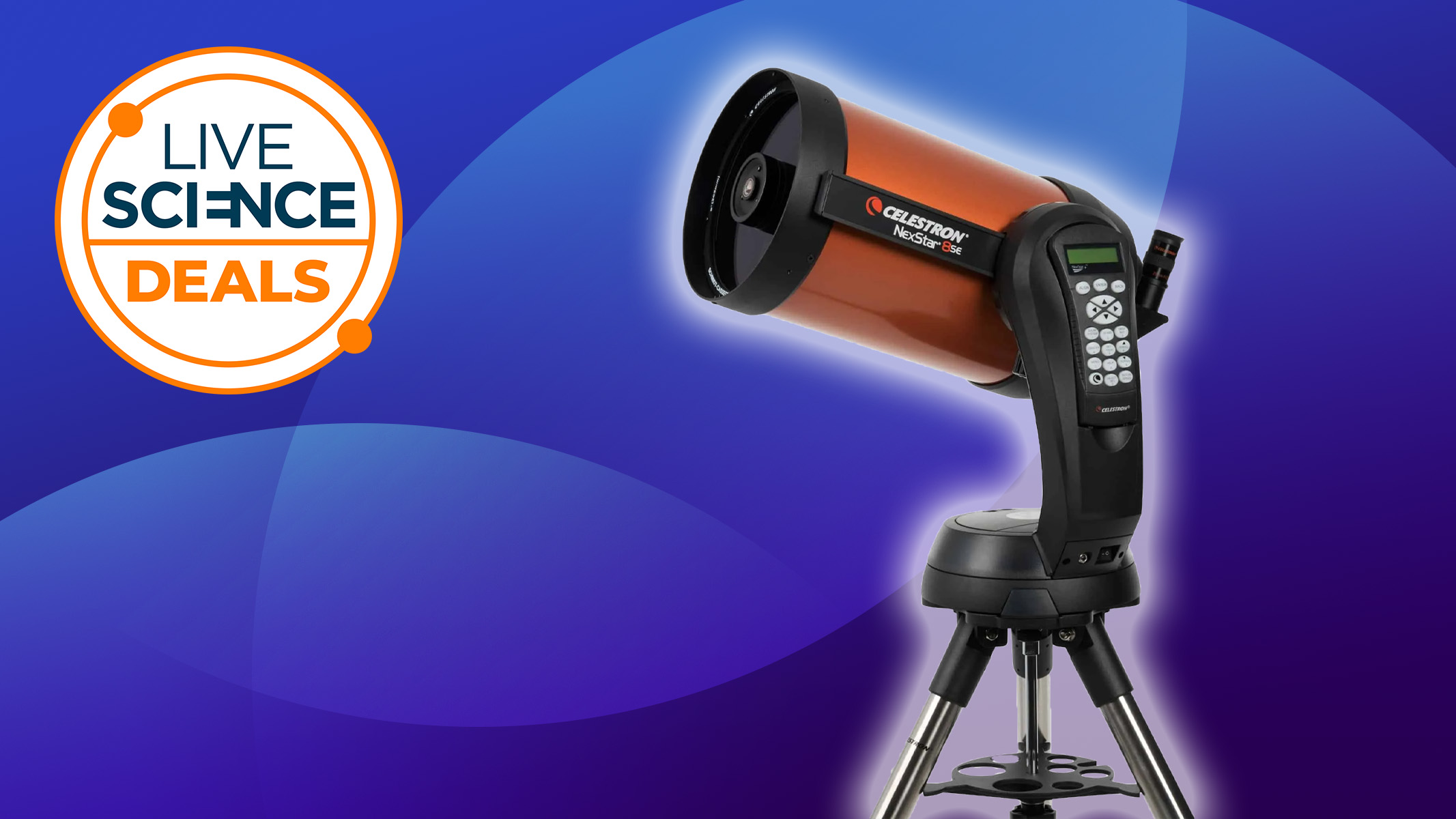Celestron NexStar 8SE sur fond bleu