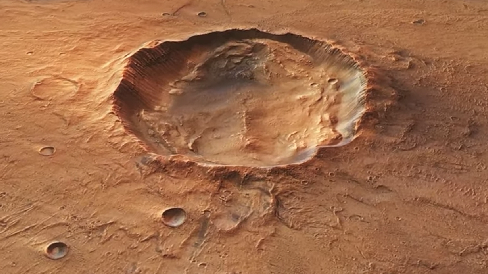 Une image d'un cratère ovale géant sur Mars