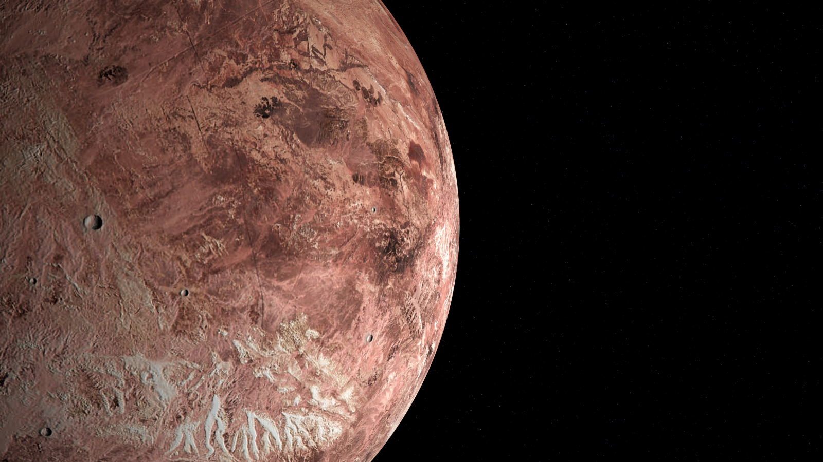 L'interprétation d'un artiste de ce à quoi pourrait ressembler Makemake