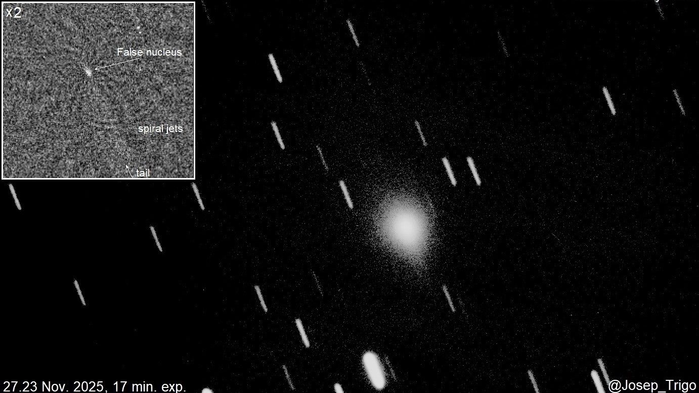 La comète interstellaire 3I/ATLAS entre en éruption dans des « volcans de glace », suggèrent de nouvelles images