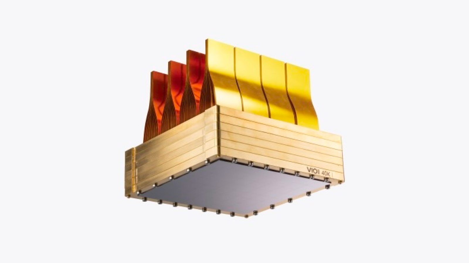 A 3D rendering of the quantum processing unit.