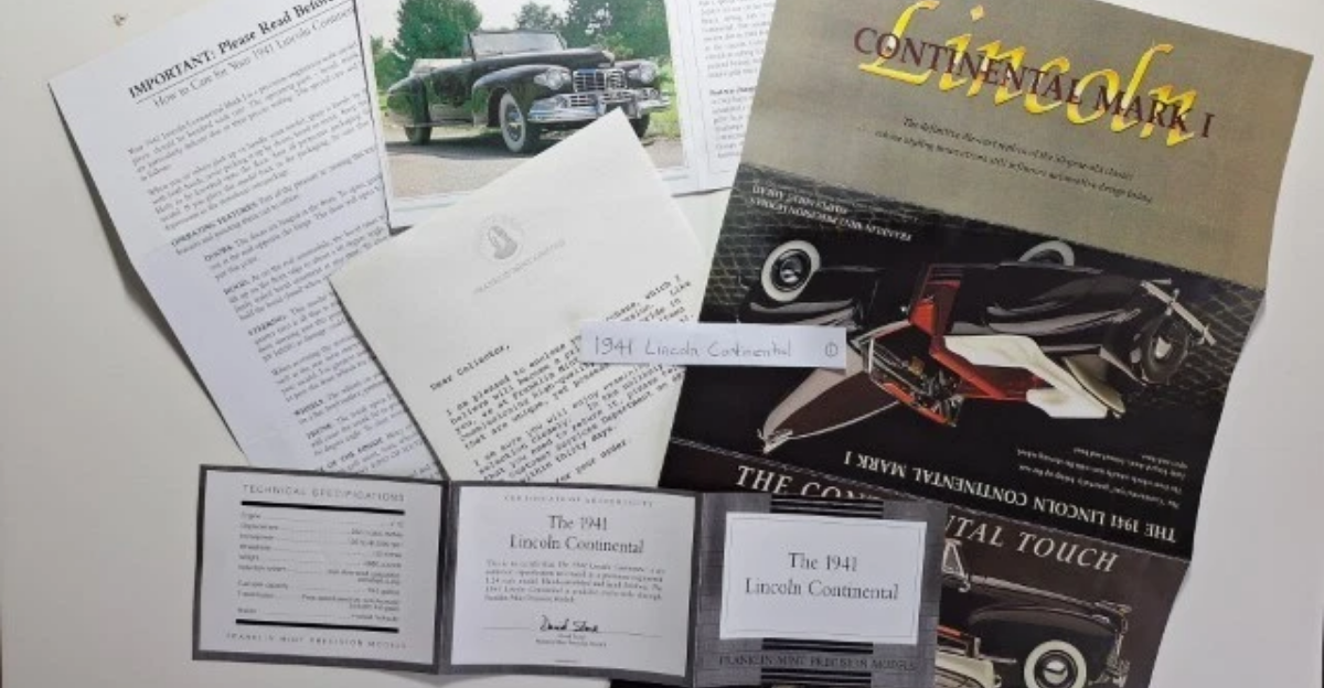 10 documents qui peuvent donner plus de valeur à une voiture de collection