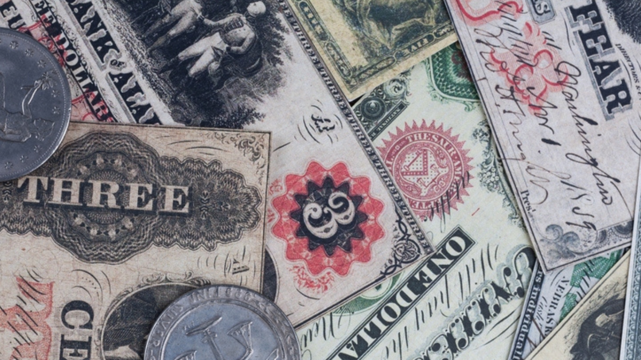 9 pièces rares de papier-monnaie provenant de gouvernements éphémères