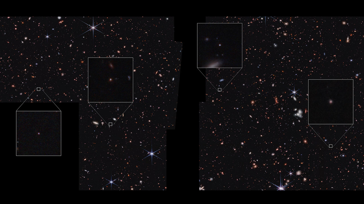 quatre galaxies nouvellement découvertes vues depuis un télescope