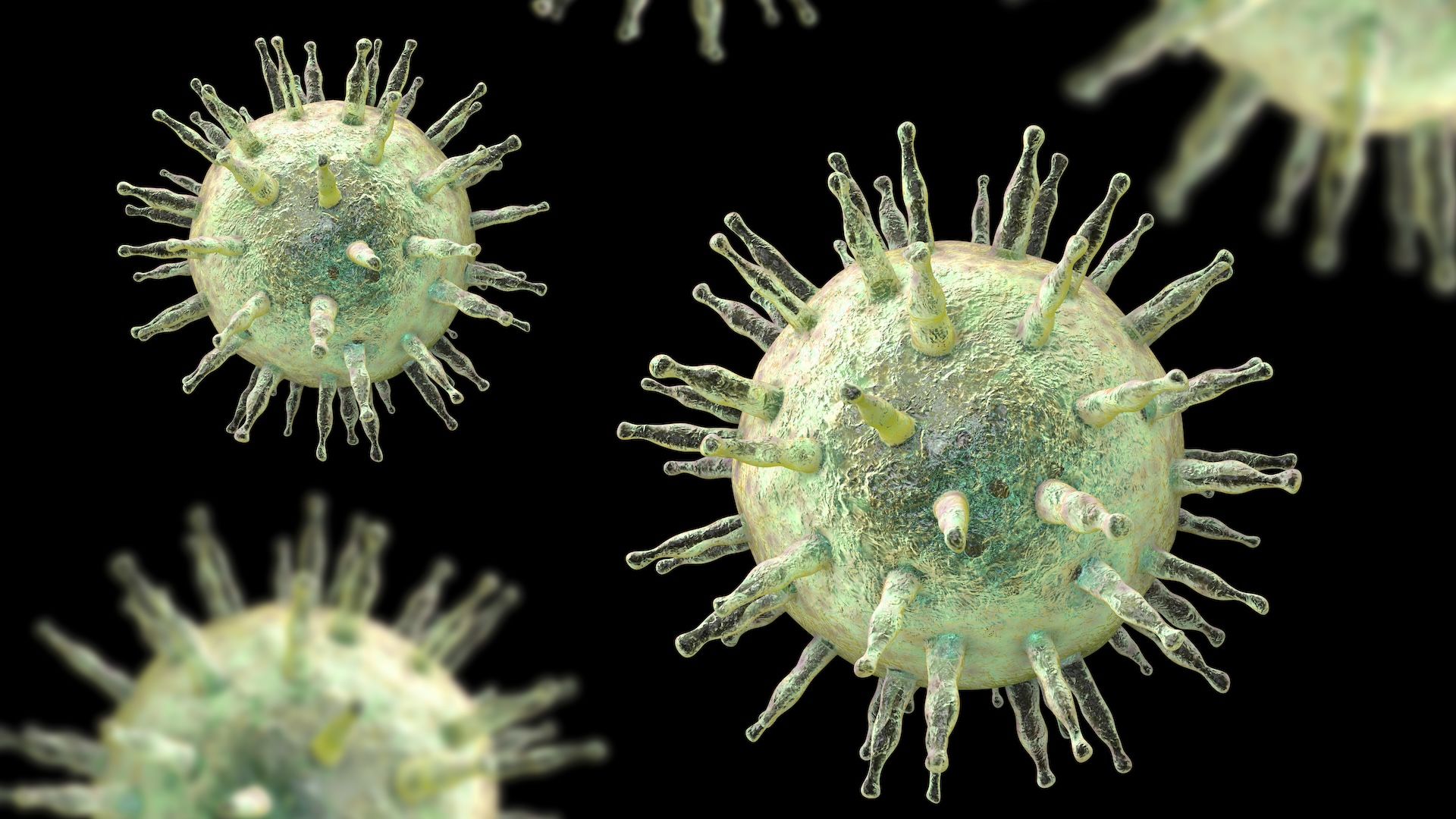 an illustration of Epstein-Barr virus against a black background