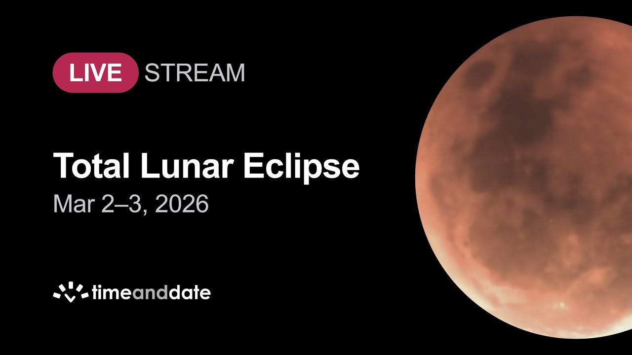 EN DIRECT : Éclipse totale de Lune (Lune de sang) – 2 et 3 mars 2026 – YouTube