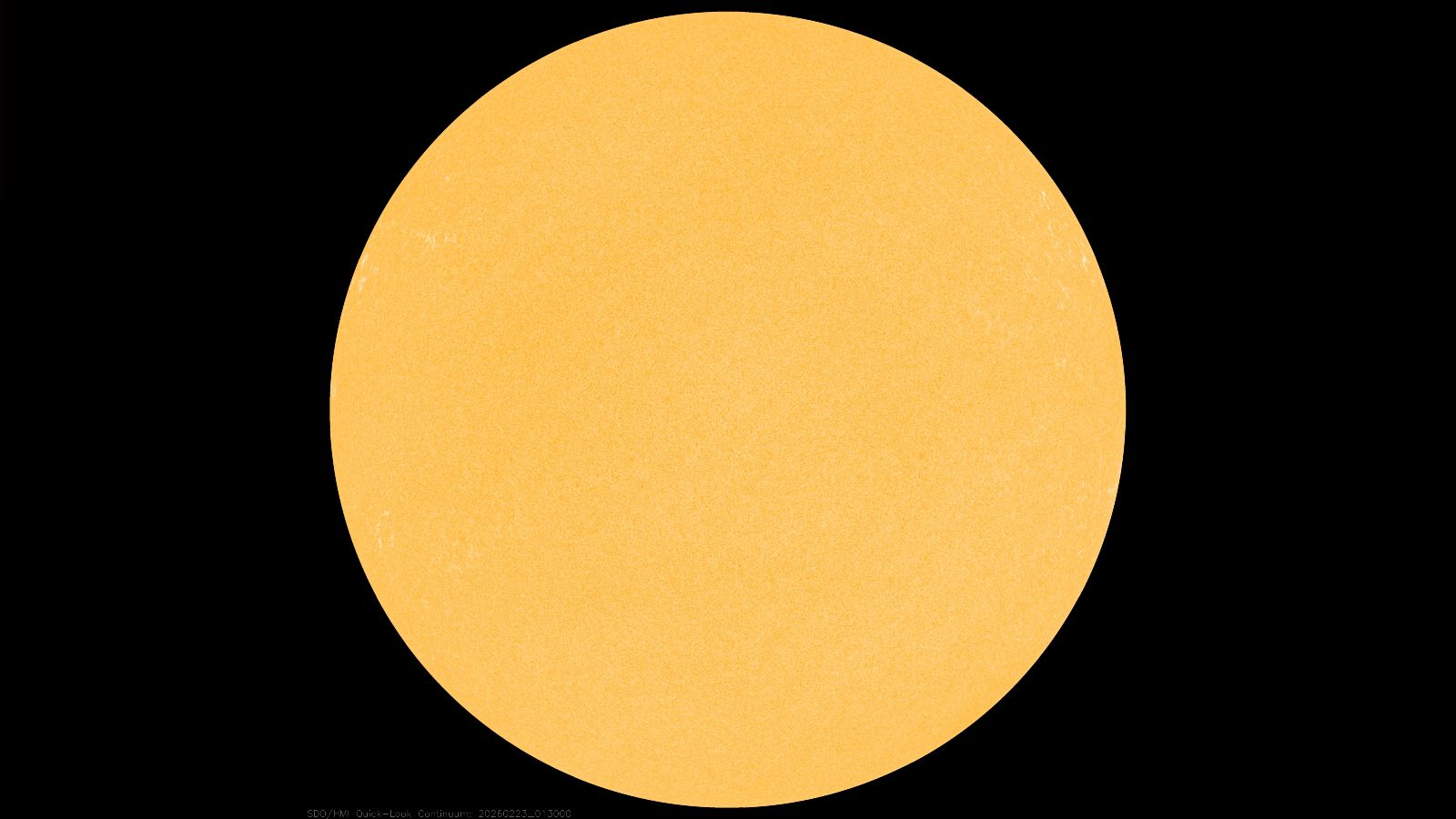 A photo of the sun without any sunspots