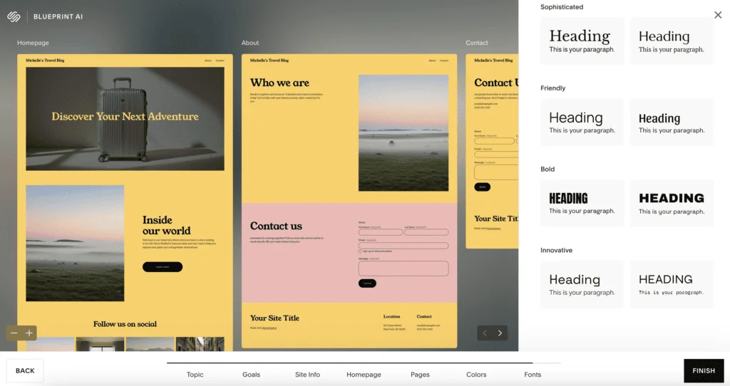Voici quelques-uns des choix de polices que vous verrez.
