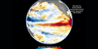 Un satellite de la NASA capture une vague d&rsquo;eau chaude de plusieurs centaines de kilomètres de long qui signale un El Niño d&rsquo;une puissance dévastatrice