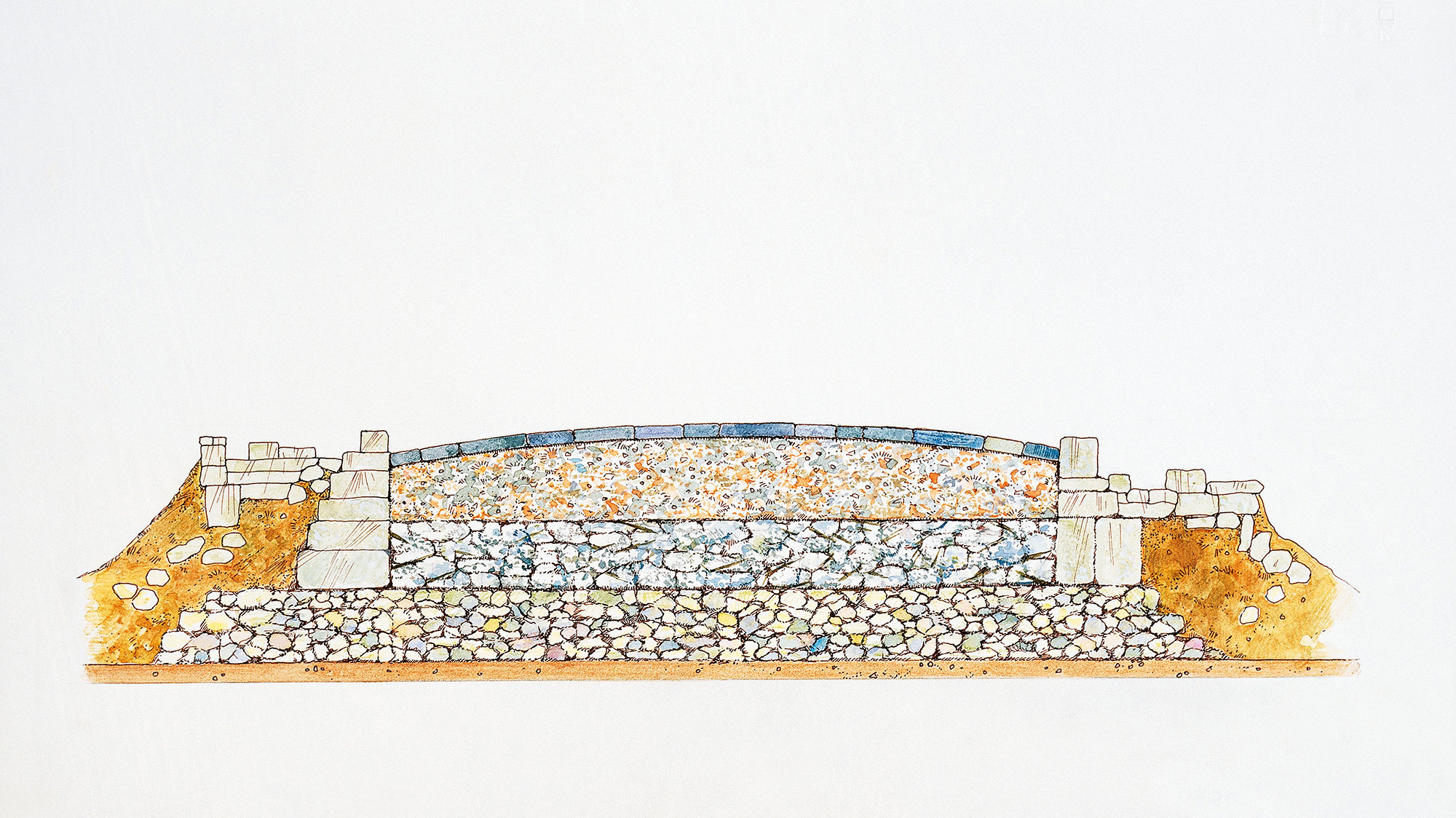 Une illustration d’une section transversale d’une route