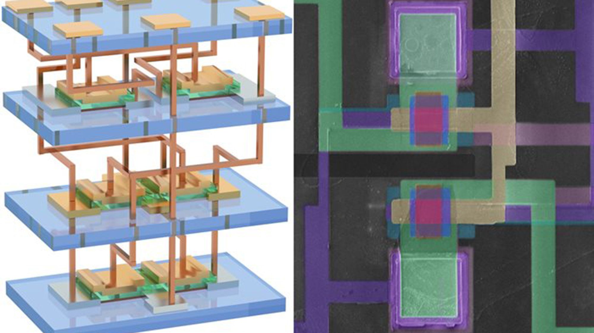 Une nouvelle puce de silicium 3D empile les circuits les uns sur les autres pour augmenter la puissance de calcul