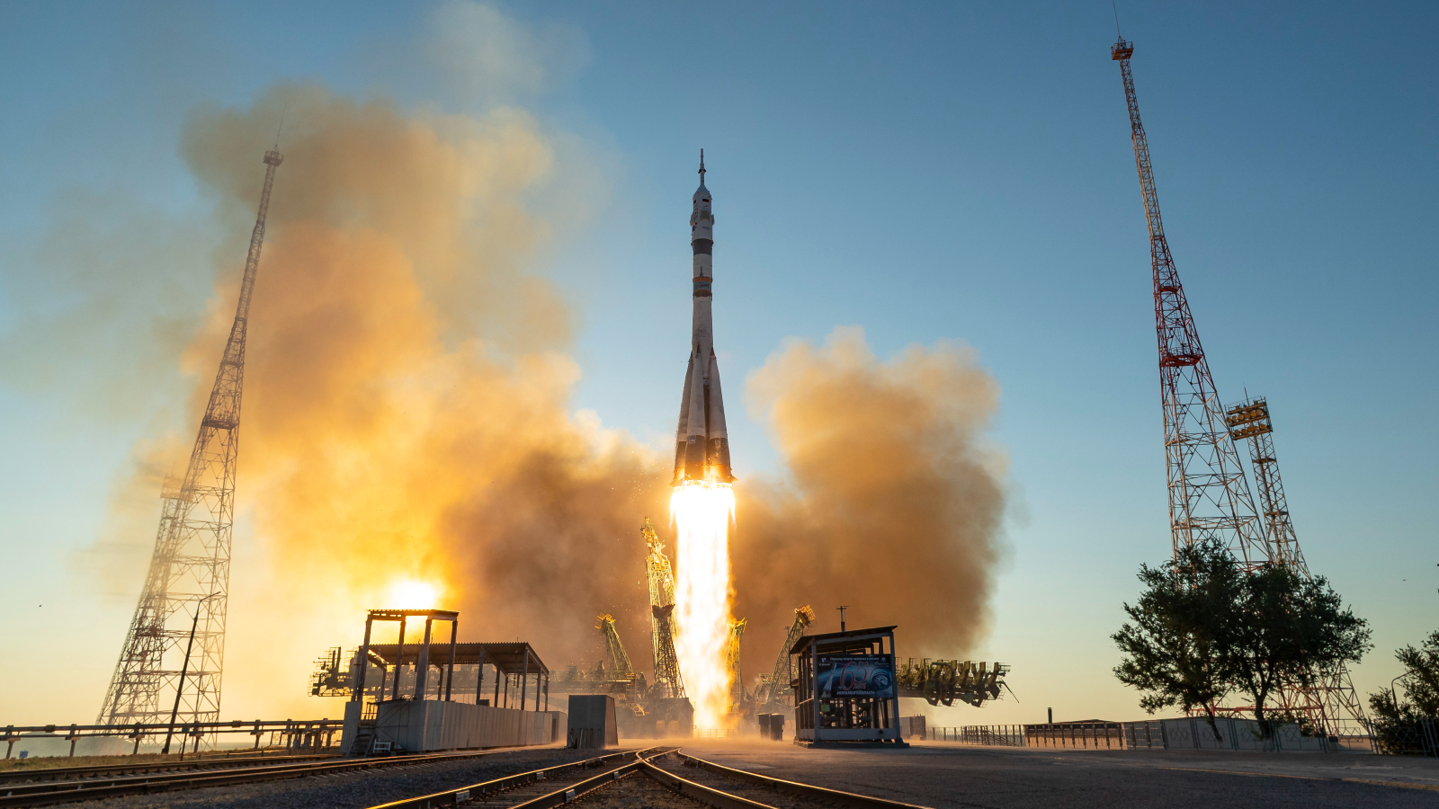 Photo d'une fusée Soyouz lancée depuis la Russie en juillet 2026