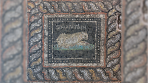 Une superbe mosaïque de l'époque romaine découverte en Turquie représente « Emeraude » le chat et « Océan » le chien