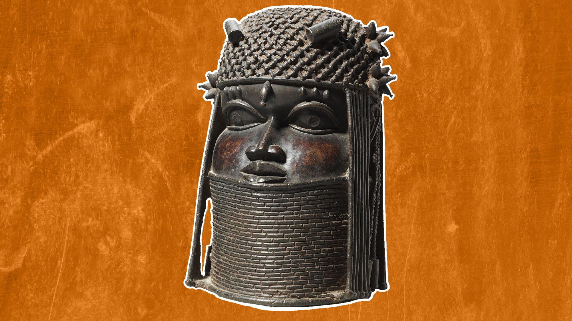 Tête commémorative ancestrale : Un buste en laiton vieux de 500 ans représentant un roi africain