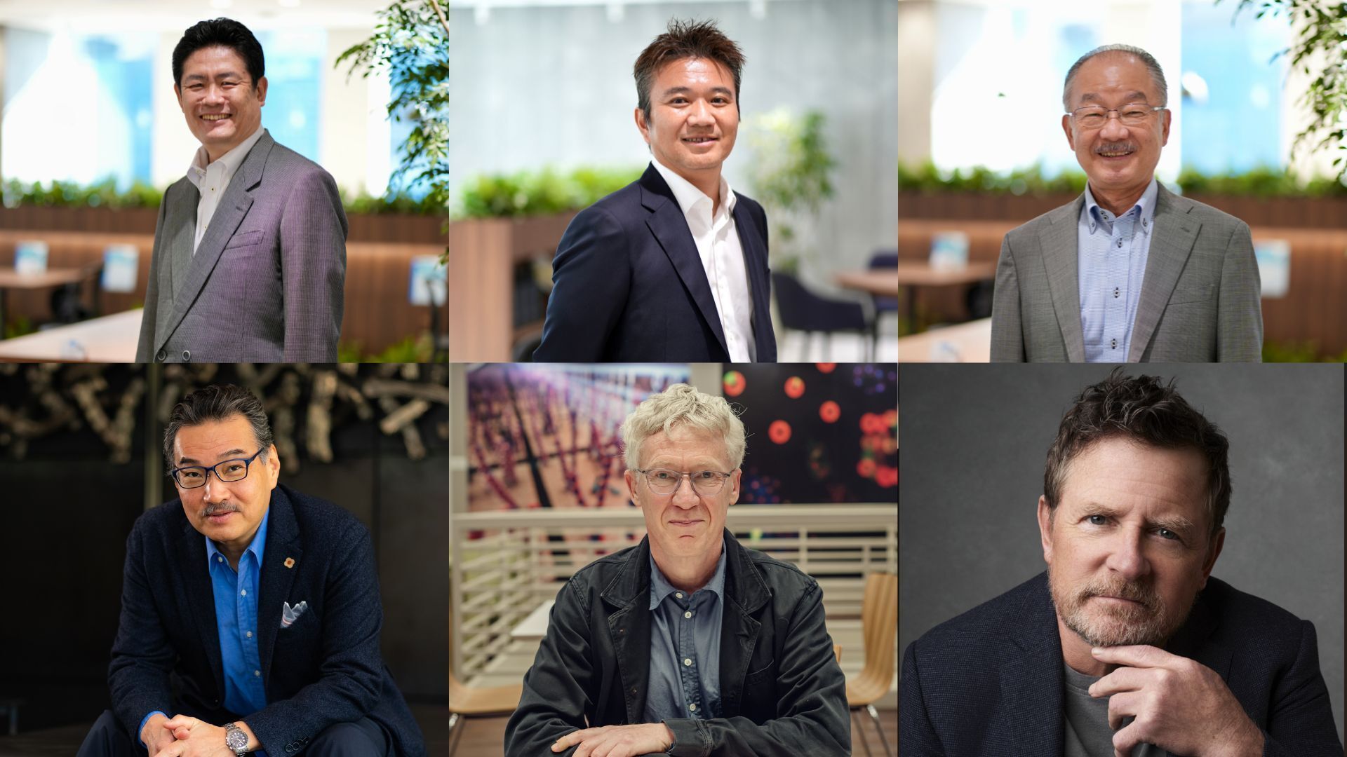 Six headshots show six different men, all looking at the camera